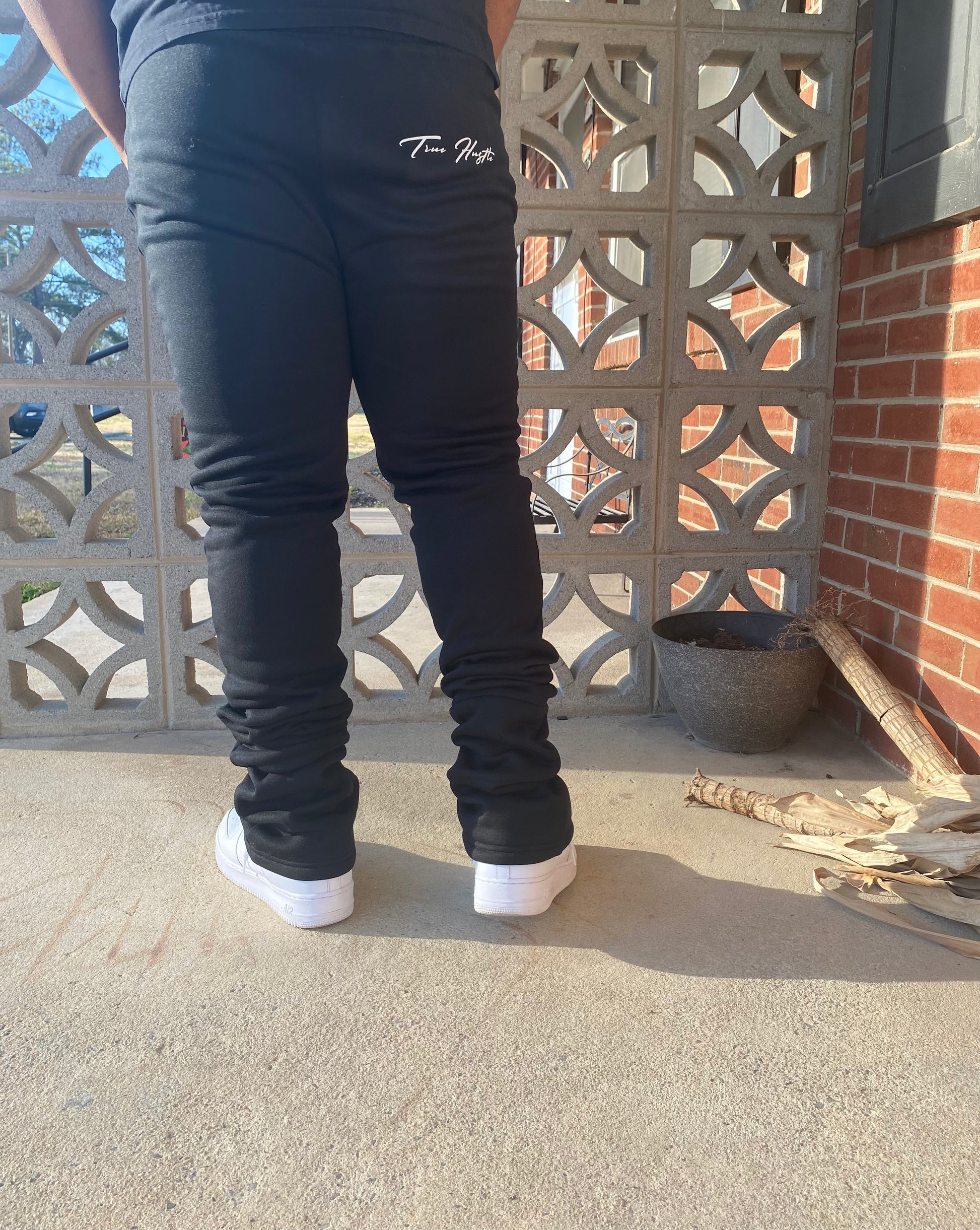Black We All Hustle Stacked